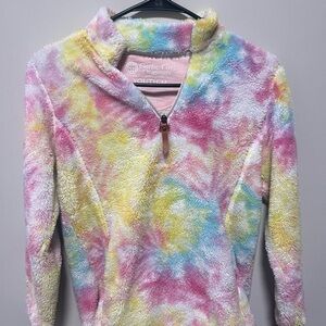 Colorful Tie-Dye Fleece Sweater Girls Youth Medium